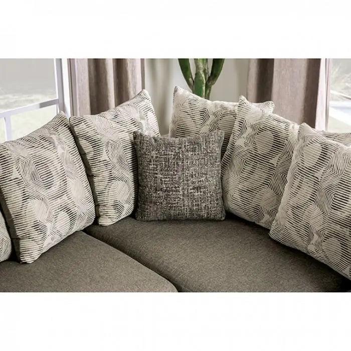 Angelia Contemporary Gray Chenille Sectional by Furniture of America | Home Elegance USA