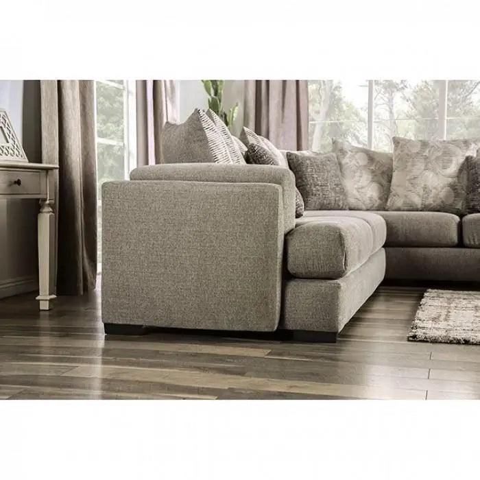 Angelia Contemporary Gray Chenille Sectional by Furniture of America | Home Elegance USA