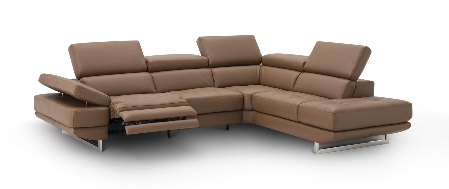 J&M Furniture - The Annalaise Recliner Leather Left Hand Chaise Sectional In Caramel - 19944-Lhfc