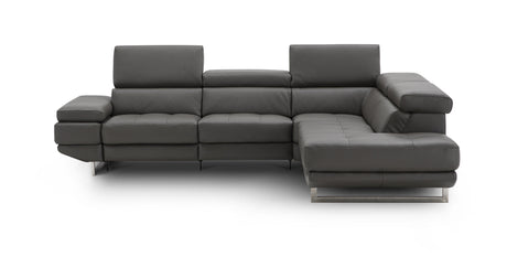 J&M Furniture - The Annalaise Recliner Leather Left Hand Chaise Sectional In Dark Grey - 19944-Rhfc