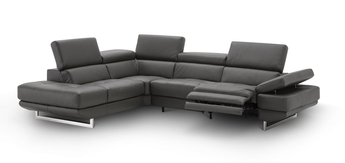 The Annalaise Recliner Leather Left Hand Chaise Sectional In Dark Grey - 19944-Rhfc | J&M