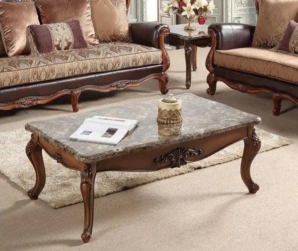 Anne Traditional Sofa And Loveseat In Cherry Wood Finish | Cosmos | Home Elegance USA