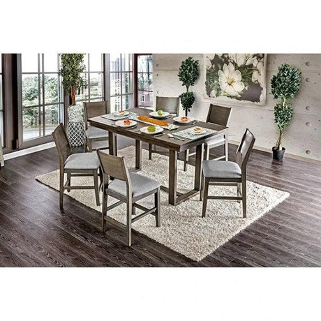 Anton 7 - Piece Rectangular Counter Height Dining Set by Furniture of America | Home Elegance USA