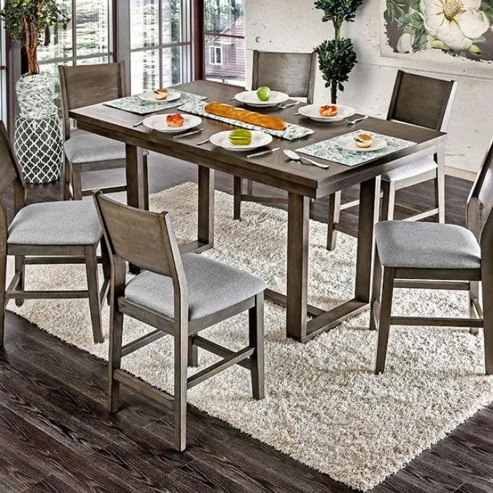 Anton 7 - Piece Rectangular Counter Height Dining Set by Furniture of America | Home Elegance USA