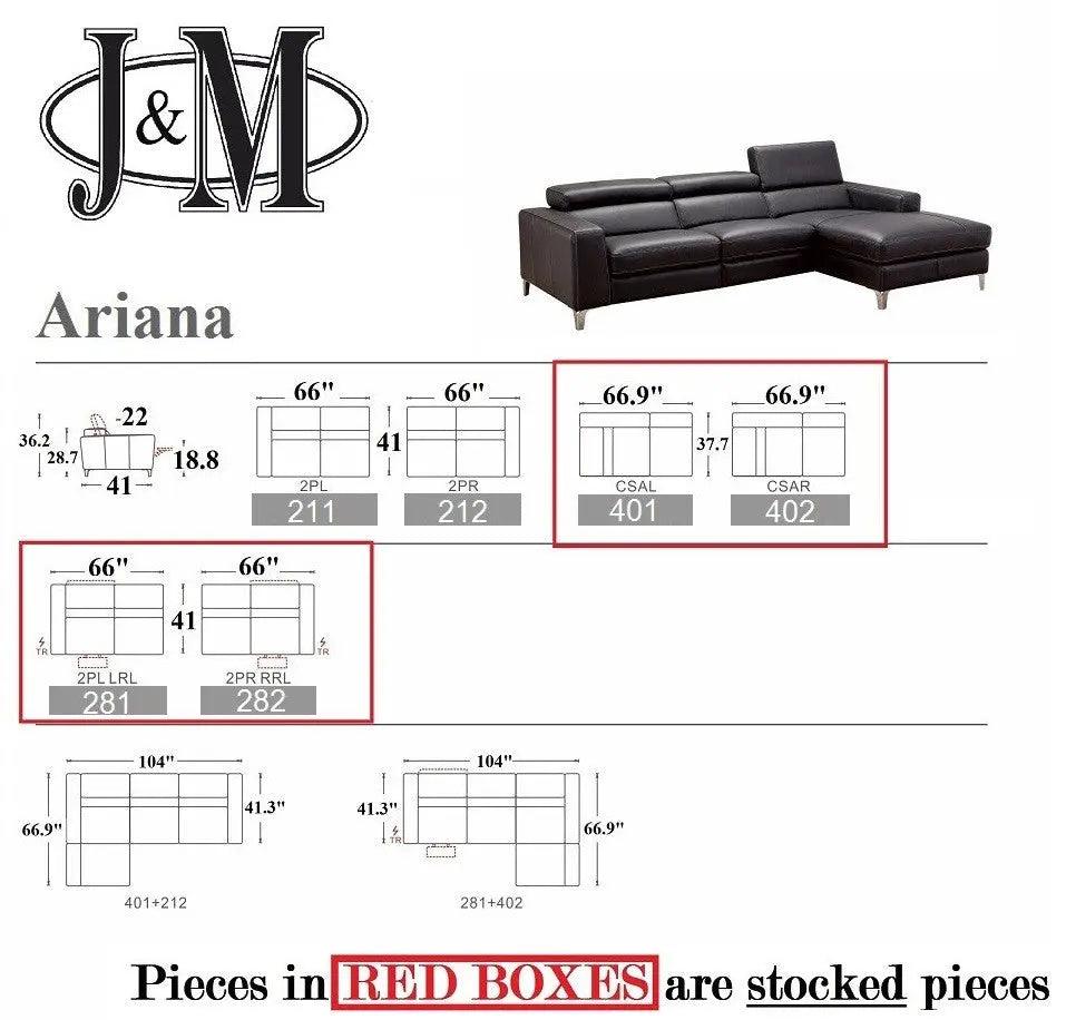 Ariana Premium Leather Sectional | J&M | Home Elegance USA