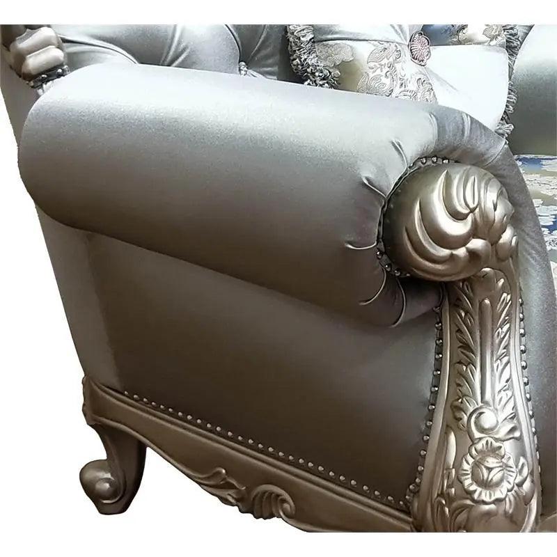 Ariel Transitional Sofa And Loveseat In Silver Wood Finish | Cosmos | Home Elegance USA