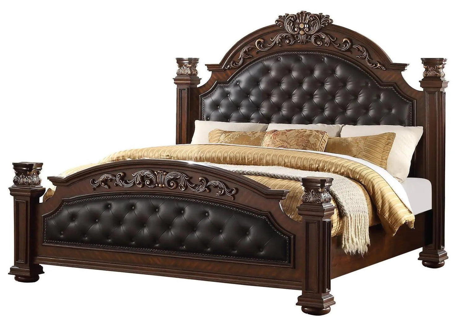 Aspen 6Pc Traditional Bedroom Set In Cherry Finish | Cosmos | Home Elegance USA