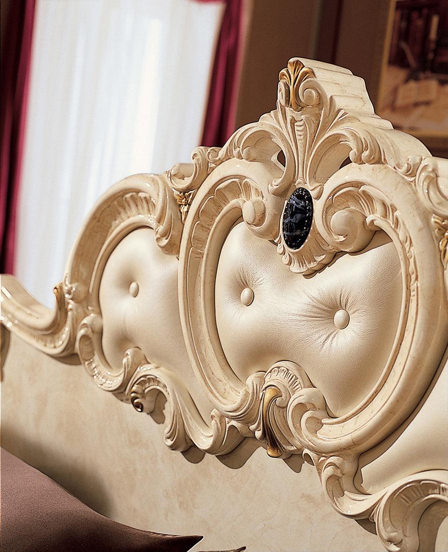 Barocco King Size Bed In Ivory - Baroccobedk.S.Ivory | ESF | Home Elegance USA