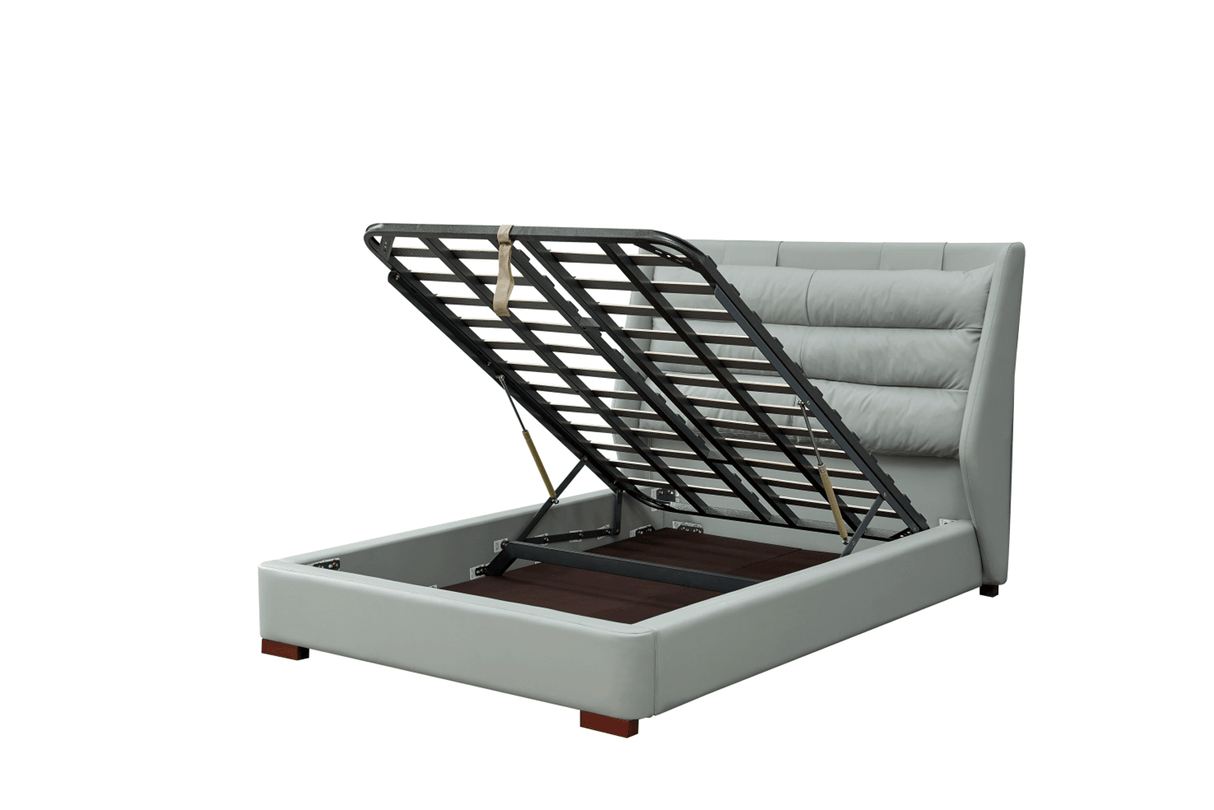 Esf Furniture - Lego Twin Size Bed W/Storage In Light Grey - Legots