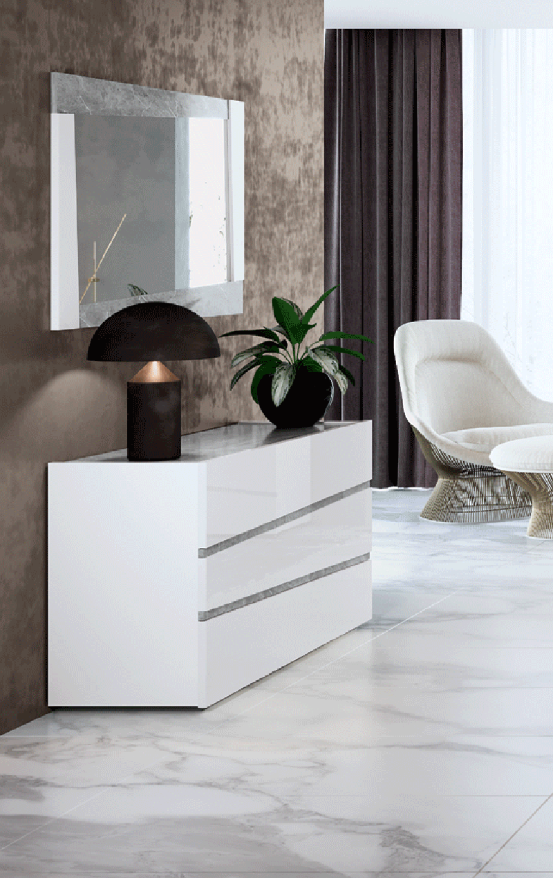 Camelgroup Italy Alba 5 Piece Queen Bedroom Set In White - Albaqs - 5Set | ESF | Home Elegance USA