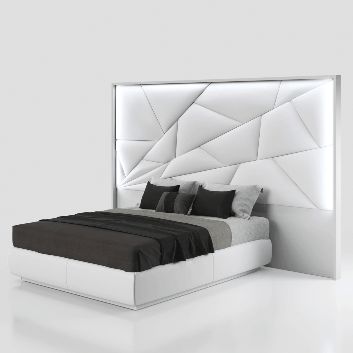 Esf Furniture - Majesty 3 Piece King Bedroom W/Light And Carmen Cases - Majestyks-3Set-Carmen