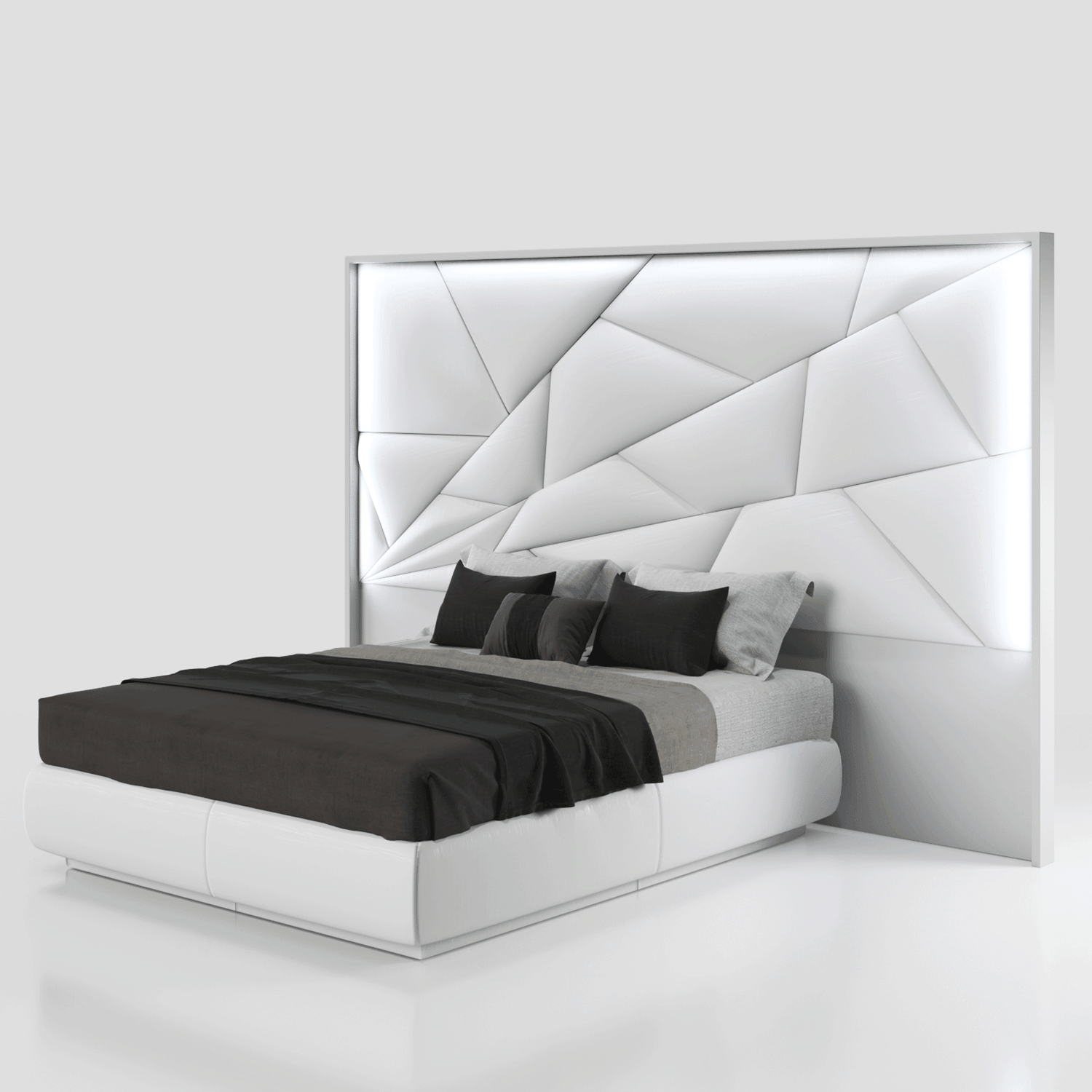 Esf Furniture - Majesty 3 Piece King Bedroom W/Light And Carmen Cases - Majestyks-3Set-Carmen