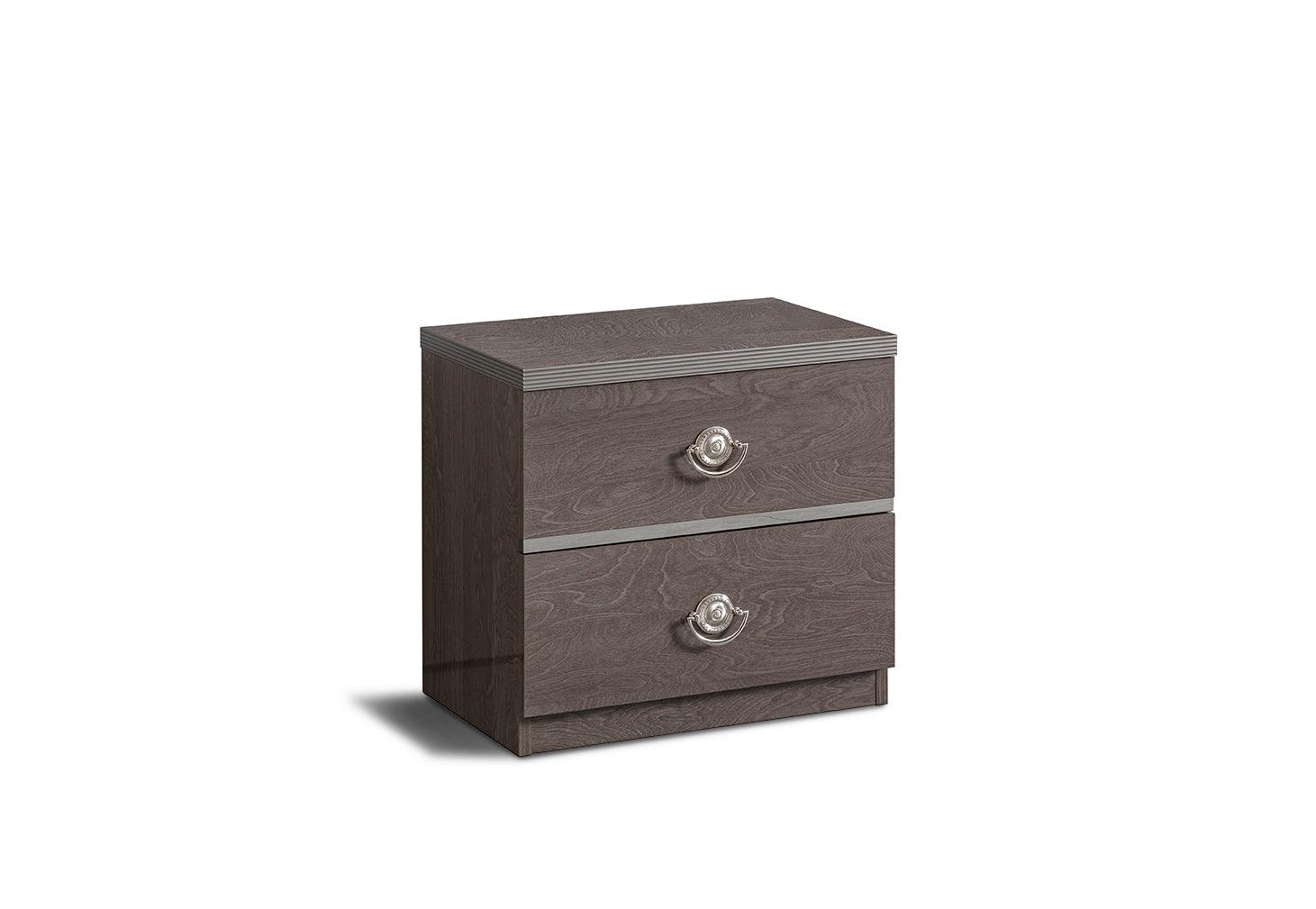 Esf Furniture - Nabucco Night 5 Piece Queen Bedroom Set In Silver Birch - Nabuccoqs-5Set
