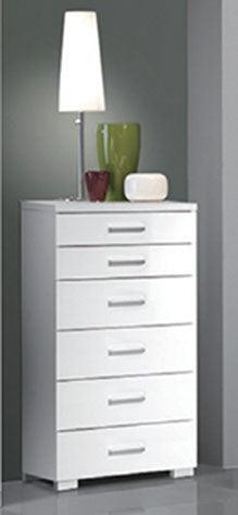 Esf Furniture - Panarea 5 Piece Queen Bedroom Set In White W/ Momo Cases - Panareaqswhite-5Set