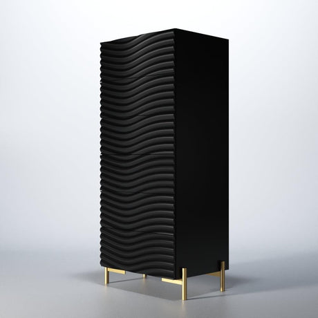 Esf Furniture - Franco Spain Wave Chest In Dark Grey - Wavechestgrey