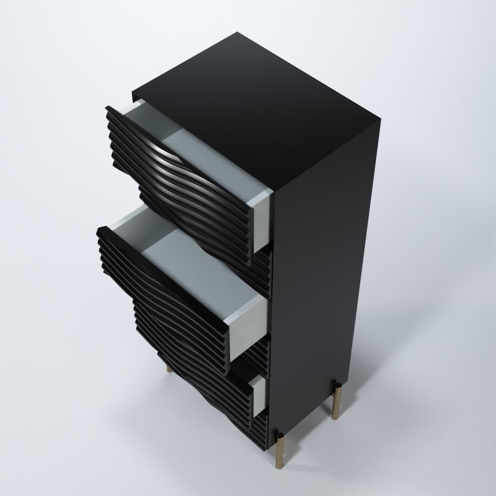 Esf Furniture - Franco Spain Wave Chest In Dark Grey - Wavechestgrey