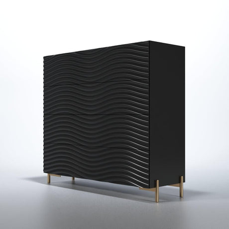 Esf Furniture - Franco Spain Wave Single Dresser In Dark Grey - Wavesingledressegrey
