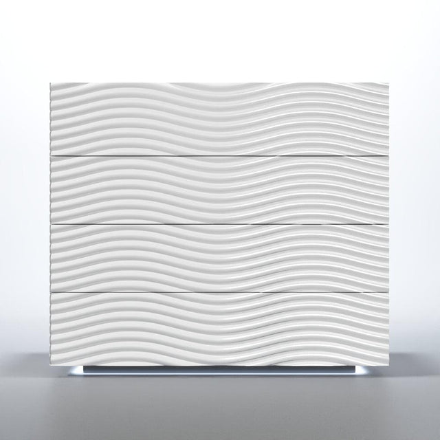 Esf Furniture - Franco Spain Wave Single Dresser W/Light In White - Wavesingledressewhit