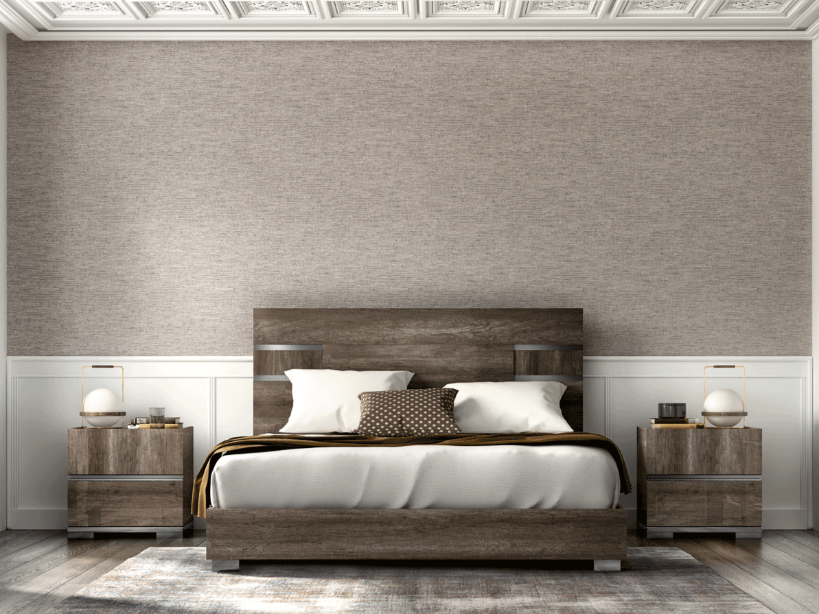 Esf Furniture - Status Italy Kamea 3 Piece Eastern King Bedroom Set In Vintage Oak - Kameaks-3Set