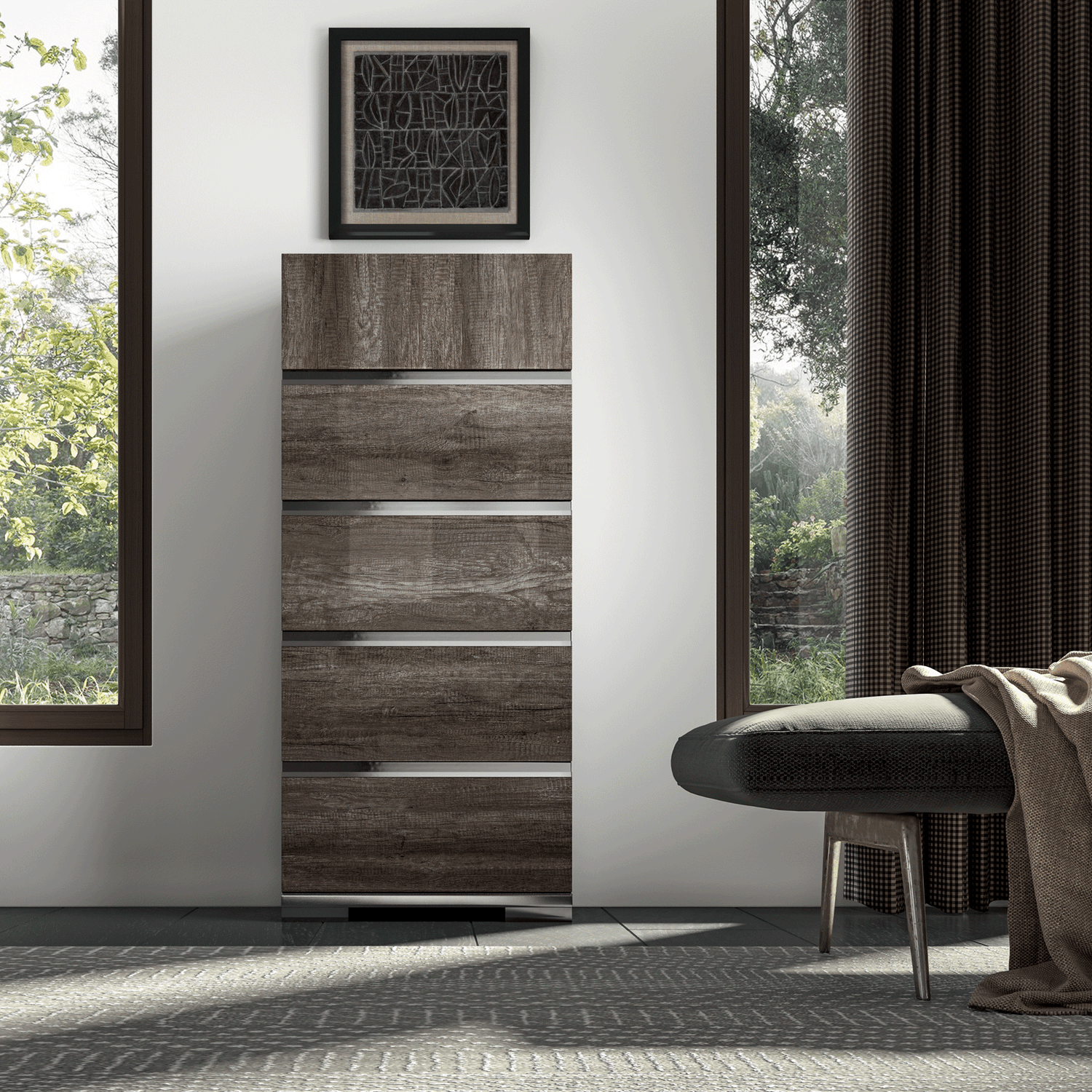 Esf Furniture - Status Italy Kamea Chest In Vintage Oak - Kameachest