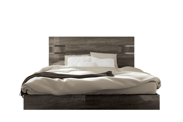 Esf Furniture - Status Italy Kamea King Size Bed In Vintage Oak - Kameaks