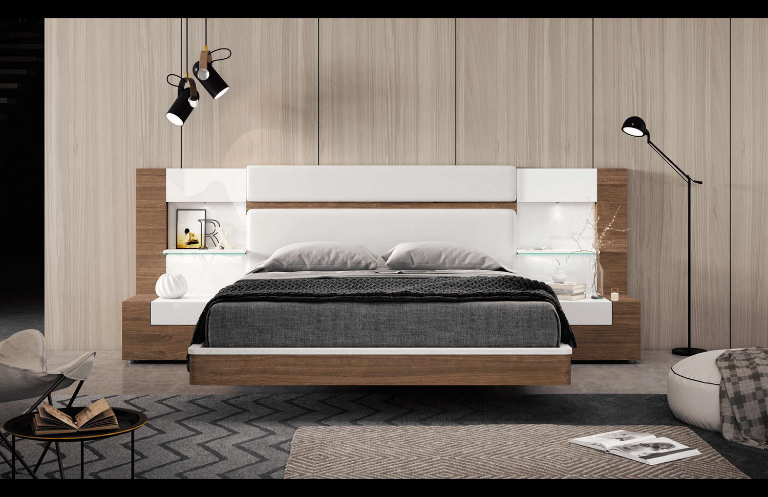 Esf Furniture - Mar King Bed With Storage In Natural - Marbedksstorage