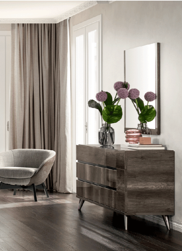Medea Double Dresser With Mirror In Vintage Oak - Medeadresser-M | ESF