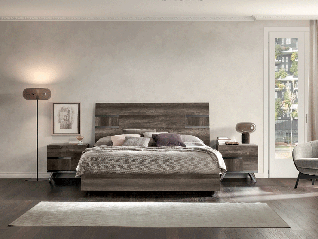 Esf Furniture - Medea 3 Piece Eastern King Bedroom Set In Vintage Oak - Medeaks-3Set