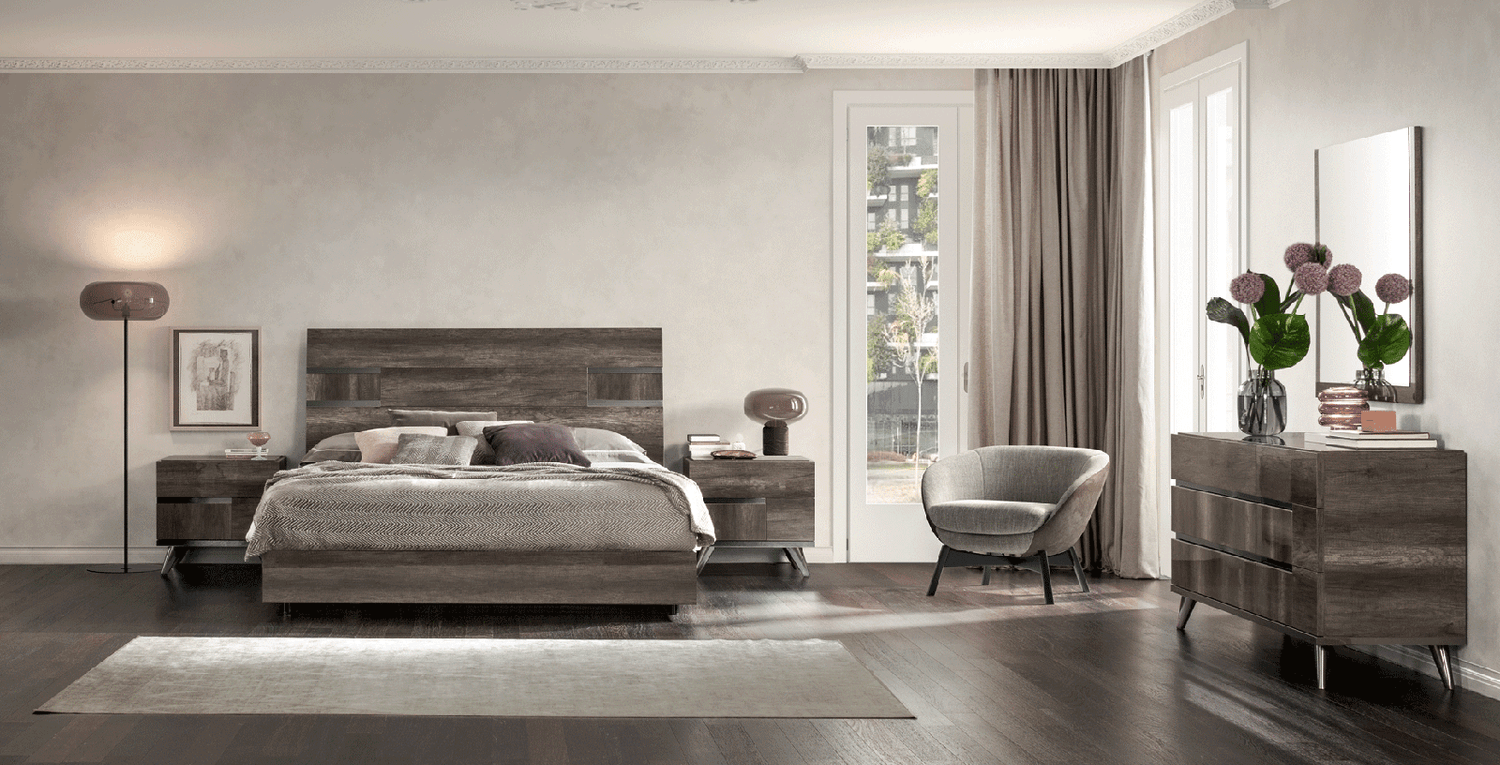 Esf Furniture - Medea Queen Bed In Vintage Oak - Medeaqs