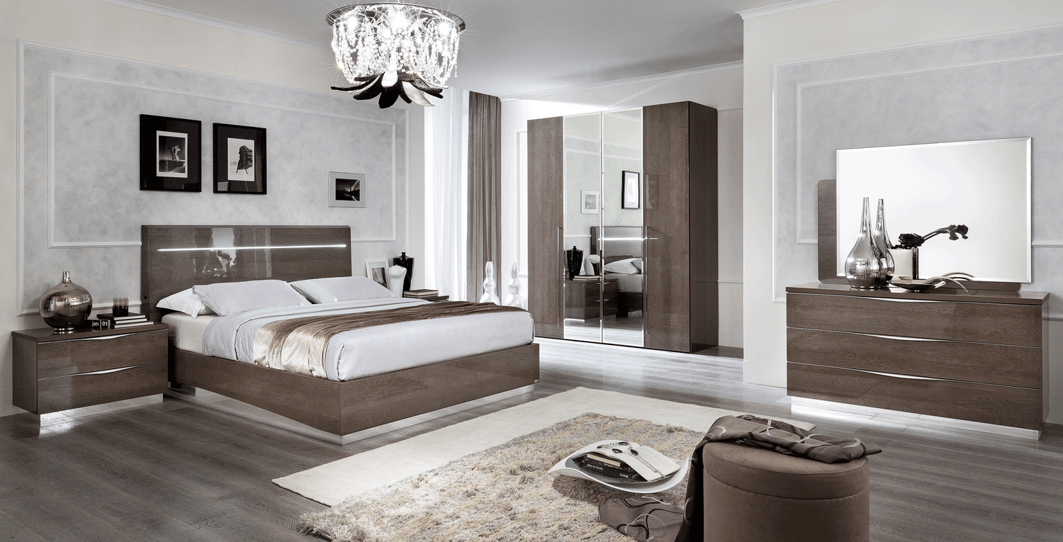 Esf Furniture - Platinum Legno King Size Bed In Silver Birch - Platinumbedkslegno