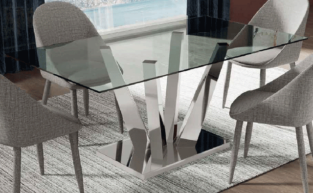 Designer Dining Table With Stainless Steel Legs - Dt - 300 | ESF | Home Elegance USA