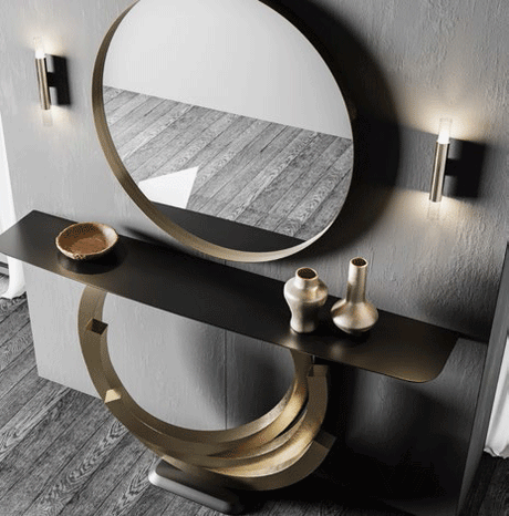 Esf Furniture - Mx84 Console Table 120 With Mirror 60 - Mx8442333-Mx58531