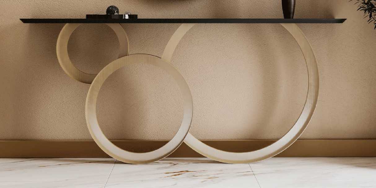 Esf Furniture - Mx86 Console Table 150 With Mirror 60 - Mx8642338-Mx58531