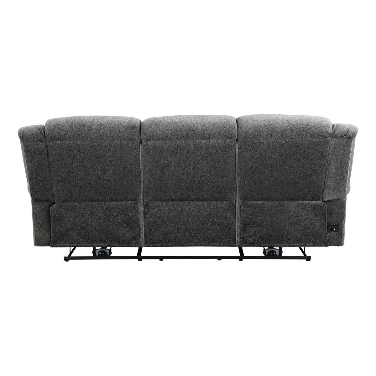 Brennen Double Reclining Sofa In Charcoal | Homelegance | Home Elegance USA