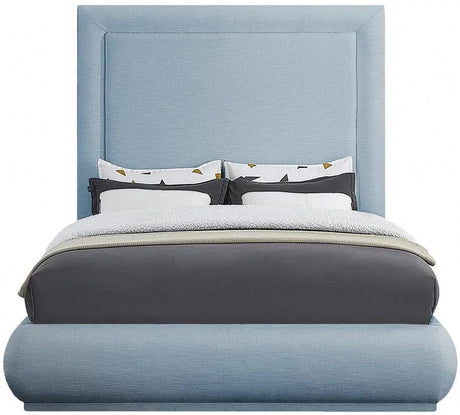 Brooke Linen Fabric Platform Bed | Meridian | Home Elegance USA
