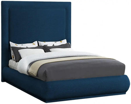 Brooke Linen Fabric Platform Bed | Meridian | Home Elegance USA