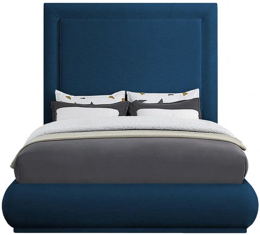 Brooke Linen Fabric Platform Bed | Meridian | Home Elegance USA
