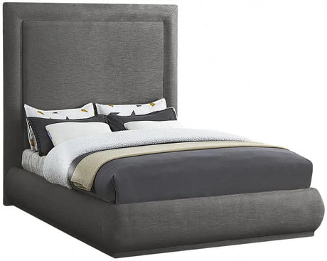 Brooke Linen Fabric Platform Bed | Meridian | Home Elegance USA