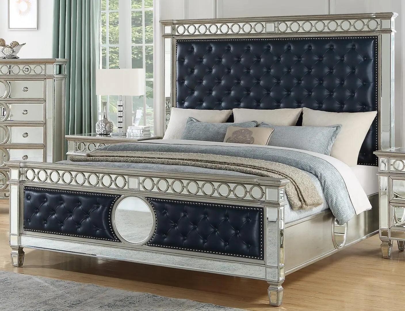 Brooklyn 6Pc Modern Bedroom Set In Silver Finish | Cosmos | Home Elegance USA