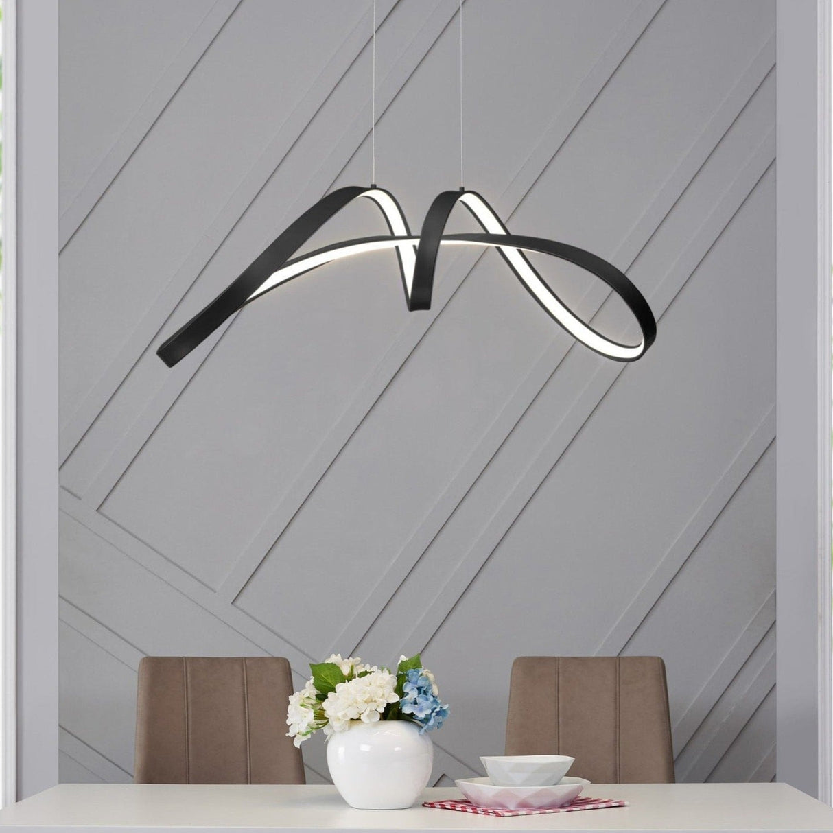 Bucharest Led Chandelier // Black | Finesse | Home Elegance USA