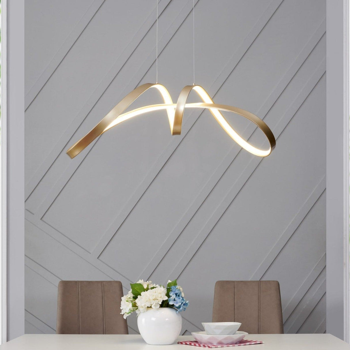Bucharest Led Chandelier // Sandy Gold | Finesse | Home Elegance USA