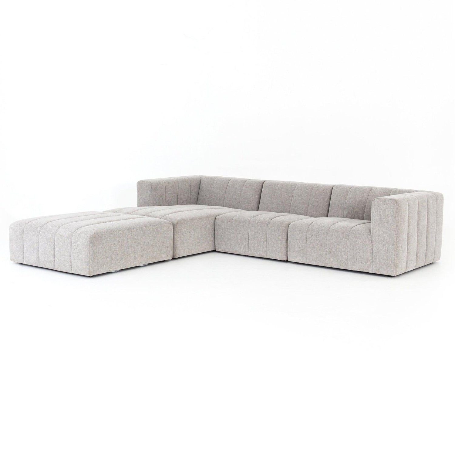 Four Hands Langham Channeled 3 Pc Sectional With Ottoman