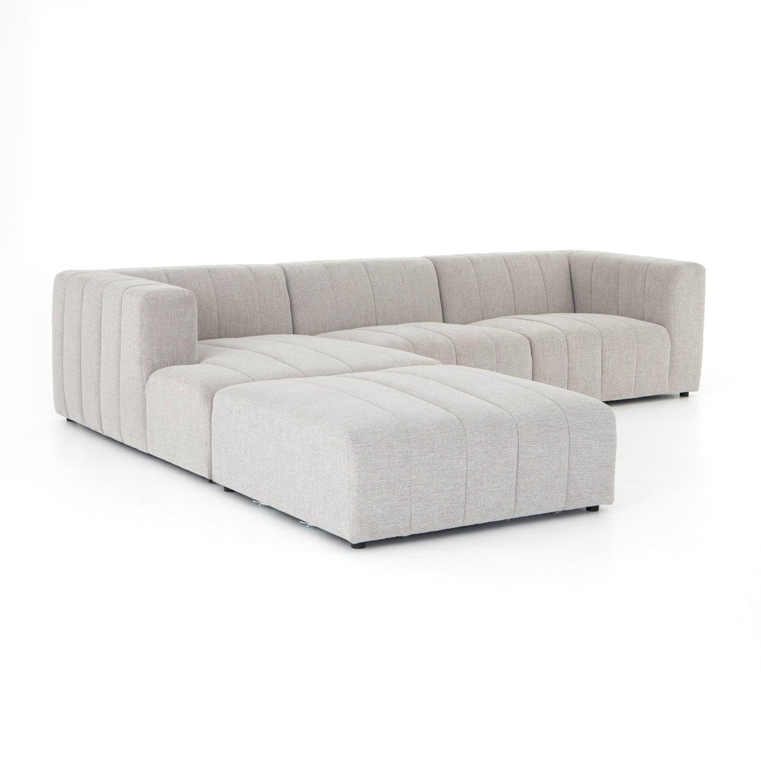 Four Hands Langham Channeled 3 Pc Sectional With Ottoman