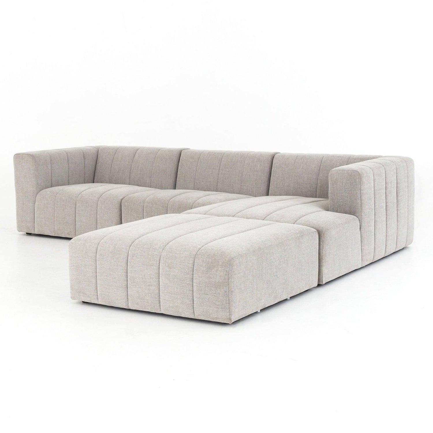 Four Hands Langham Channeled 3 Pc Sectional With Ottoman