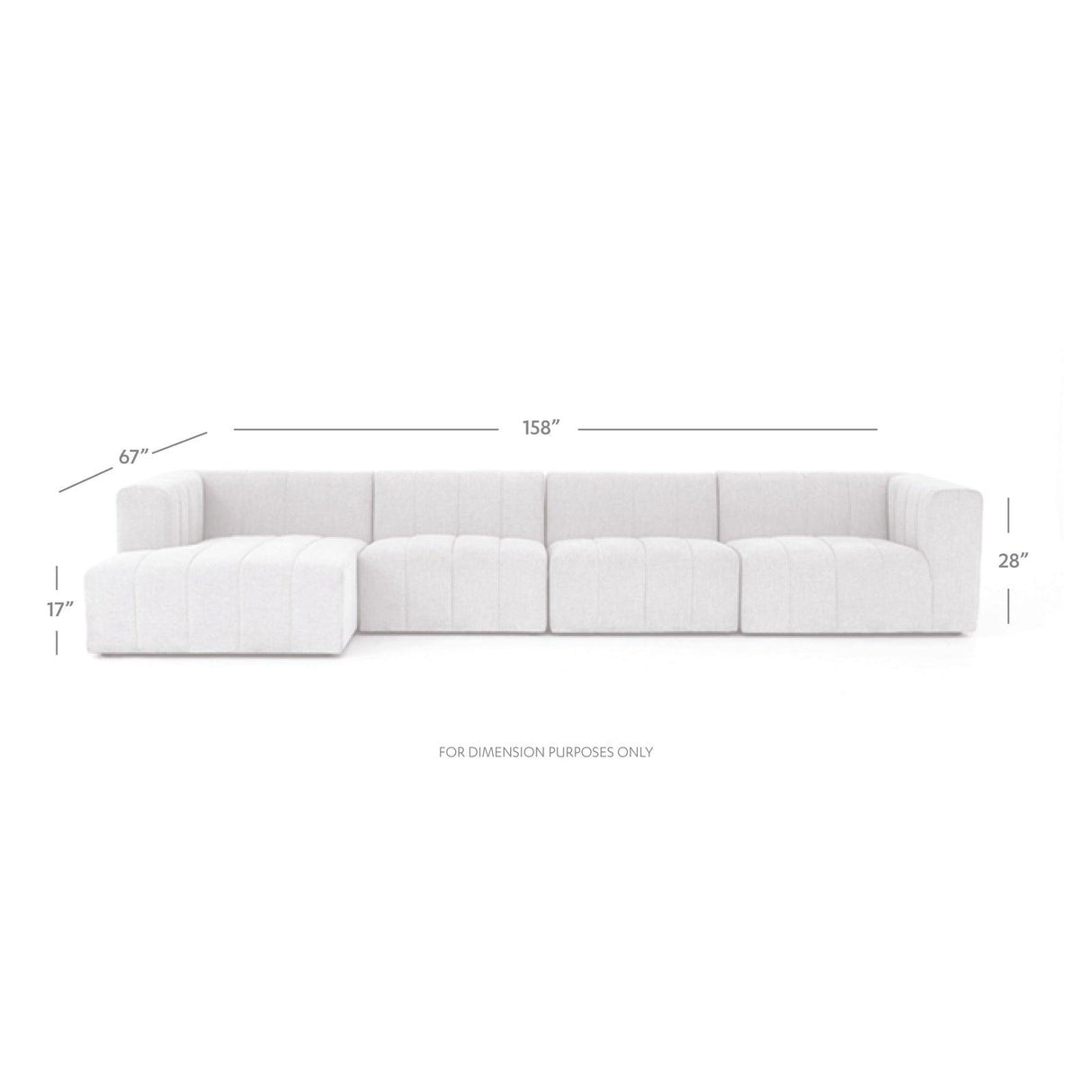 Four Hands Langham Channeled 4 Pc Sectional