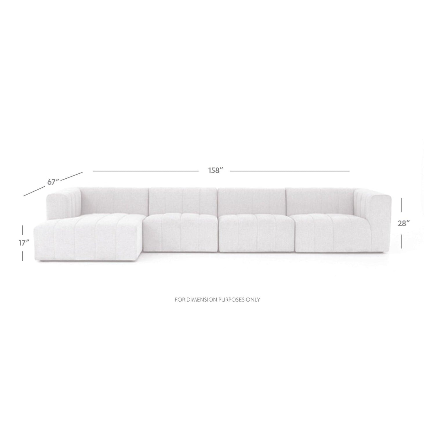 Four Hands Langham Channeled 4 Pc Sectional