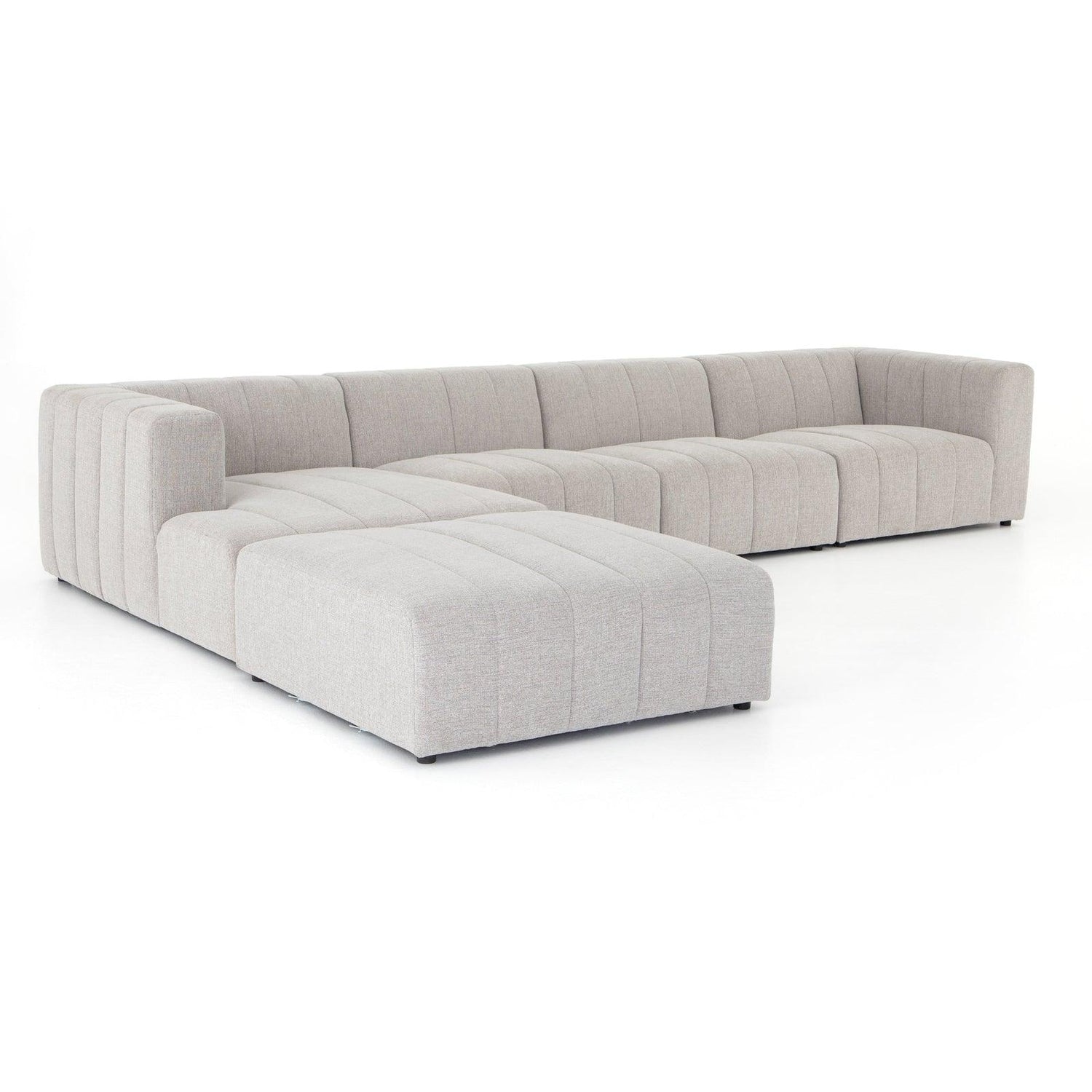 Four Hands Langham Channeled 4 Pc Sectional With Ottoman