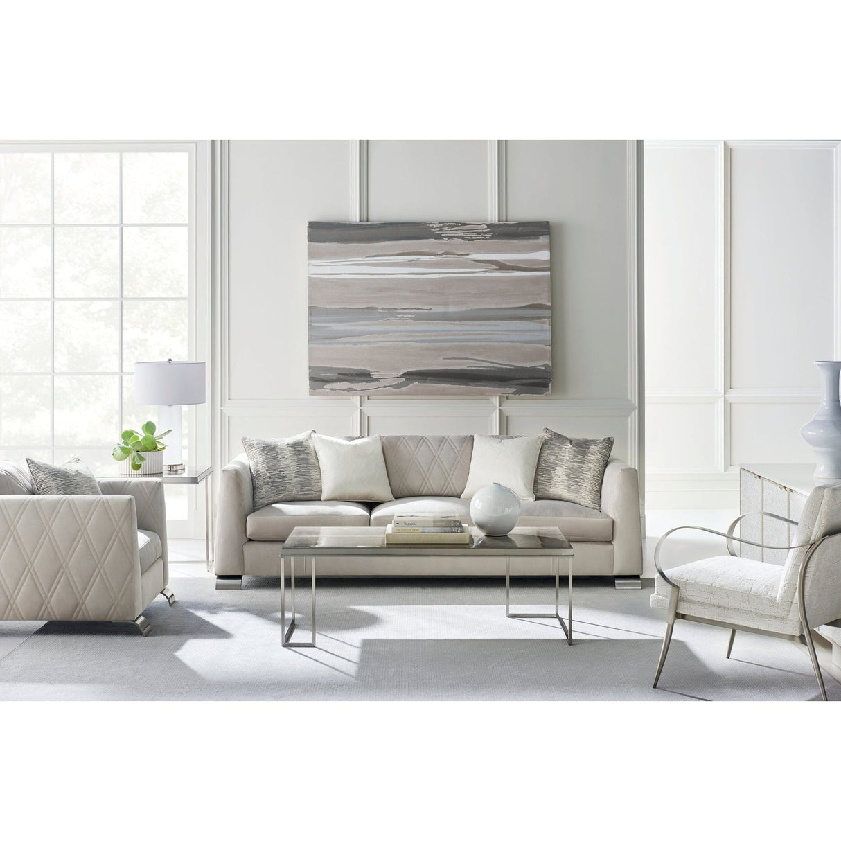 Bomb-Shell 77-inch Sideboard | CLA-416-441 | White Stone Top | Stacked Shell Design | Caracole - sold by Home Elegance USA