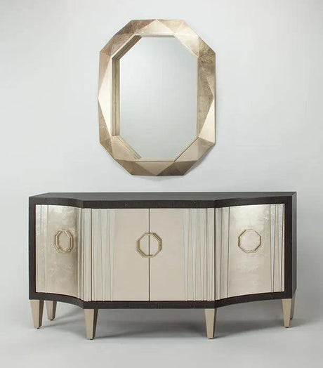 Charcoal Oak / Champagne Old Gold Buffet 4504-S with optional Wall Mirror by Artmax Artmax Furniture