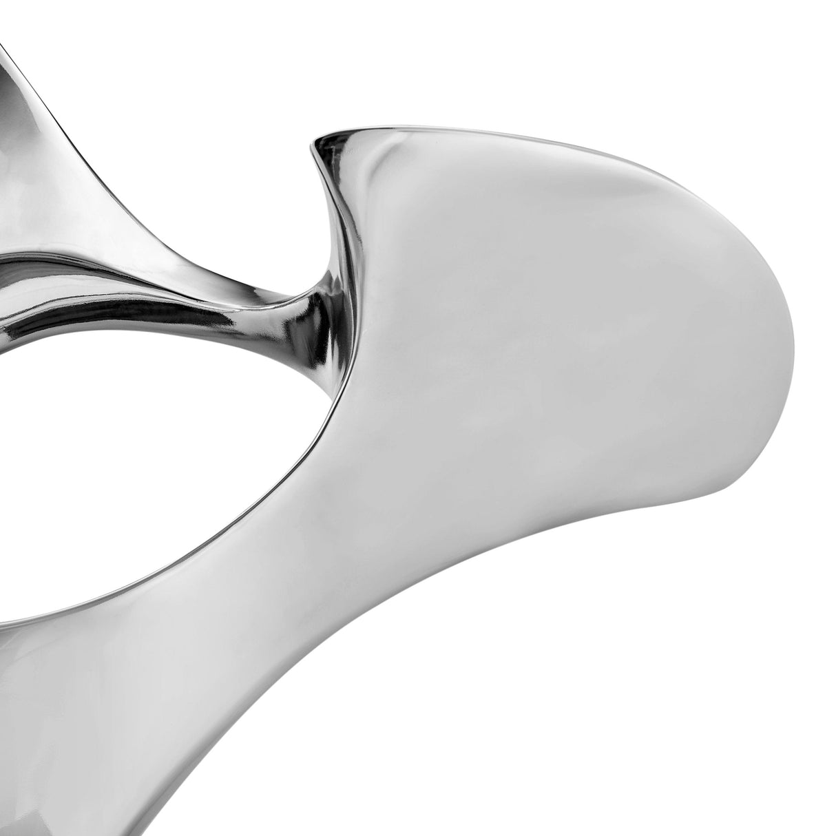 Chrome Abstract Mask Floor Sculpture With Black Stand, 54" Tall - Home Elegance USA